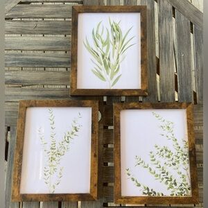 Set of 3 Plant Wall decor | Wood Frame Wall Hangings